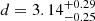$ d = 3.14^{+0.29}_{-0.25} $