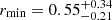 $ r_\mathrm{{min}}=0.55^{+0.34}_{-0.21} $