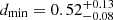 $ d_\mathrm{{min}}=0.52^{+0.13}_{-0.08} $