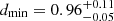 $ d_\mathrm{{min}}=0.96^{+0.11}_{-0.05} $