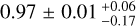 $0.97 \pm 0.01_{ - 0.17}^{ + 0.06}$