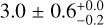 $3.0 \pm 0.6_{ - 0.2}^{ + 0.0}$