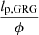 $ \frac{l_{\mathrm{p,GRG}}}{\phi} $