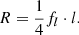 $$ \begin{aligned} R = \frac{1}{4} f_l \cdot l. \end{aligned} $$
