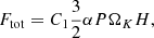$$ \begin{aligned} F_{\rm tot} = C_1 \frac{3}{2} \alpha P \Omega _K H, \end{aligned} $$