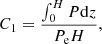 $$ \begin{aligned} C_1 = \frac{ \int _{0}^{H} P \mathrm{d}z }{P_{\rm e} H} ,\end{aligned} $$