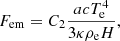 $$ \begin{aligned} F_{\rm em} = C_2 \frac{ac T_{\rm e}^4}{3 \kappa \rho _{\rm e} H}, \end{aligned} $$