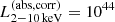 $ {L_{2{-}10\,{\rm keV}}^{\rm (abs,corr)}} = 10^{44} $