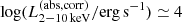 $ \log ({L_{2{-}10\,{\rm keV}}^{\rm (abs,corr)}}/{\rm erg}\,{\rm s}^{-1})\simeq 4 $