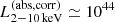 $ {L_{2{-}10\,{\rm keV}}^{\rm (abs,corr)}}\simeq 10^{44} $