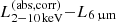 $ {L_{2{-}10\,{\rm keV}}^{\rm (abs,corr)}}{-}{L_{6\,\muup{\rm m}}} $
