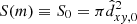 $ S(m) \equiv S_0=\pi\hat{d}_{xy,0}^2 $