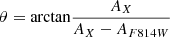 $ \theta = \mathrm{arctan} \frac{A_{X}}{A_{X}-A_{F814W}} $