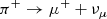 $$ \begin{aligned}&\pi ^+ \rightarrow \mu ^+ + \nu _\mu \end{aligned} $$