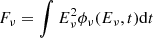 $ F_{\nu}=\int E^2_{\nu}\phi_{\nu}(E_\nu, t){\rm d}t $