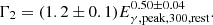 $$ \begin{aligned} \Gamma _{2} = (1.2 \pm 0.1)E_{\gamma , \mathrm {peak, 300, rest}}^{0.50 \pm 0.04}. \end{aligned} $$