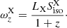 $$ \begin{aligned} \omega _{z}^\mathrm{X} = \frac{L_{\rm X}S_{\rm iso}^\mathrm{X}}{1+z}\cdot \end{aligned} $$