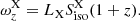 $$ \begin{aligned} \omega _{z}^\mathrm{X} = L_{\rm X}S_{\rm iso}^\mathrm{X}(1+z). \end{aligned} $$