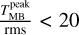 ${{T_{{\rm{MB}}}^{{\rm{peak}}}} \over {{\rm{rms}}}} lt; 20$