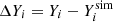 $ \Delta Y_i = Y_i - Y_i^{\rm sim} $
