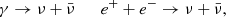 $$ \begin{aligned} \gamma \rightarrow \nu + \bar{\nu } \qquad e^{+} + e^{-} \rightarrow \nu + \bar{\nu }, \end{aligned} $$