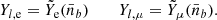 $$ \begin{aligned} Y_{l,\mathrm{e}} = \tilde{Y}_{\rm e} (\bar{n}_b) \ \qquad Y_{l,\mu } = \tilde{Y}_\mu (\bar{n}_b). \end{aligned} $$