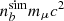 $ n_b^{\rm sim} m_\mu c^2 $