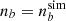 $ n_b = n_b^{{\rm sim}} $
