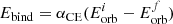 $$ \begin{aligned}&E_{\rm bind} = \alpha _{\rm CE}(E^{i}_{\rm orb} - E^{f}_{\rm orb}) \end{aligned} $$