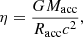 $$ \begin{aligned} \eta = \frac{GM_{\rm acc}}{R_{\rm acc} c^2}, \end{aligned} $$
