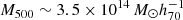 $ {M_{500}}\sim3.5\times10^{14}\,{M}_\odot h^{-1}_{70} $