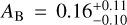 ${A_{\rm{B}}} = 0.16_{ - 0.10}^{ + 0.11}$