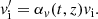 $$ \begin{aligned} v_{\rm i}^\prime = \alpha _{v}(t, z) v_{\rm i}. \end{aligned} $$