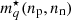 $ m^{\star}_q(n_{\rm p},n_{\rm n}) $