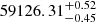 $ 59126.31^{+0.52}_{-0.45} $