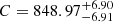$ C = 848.97_{-6.91}^{+6.90} $