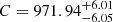 $ C = 971.94_{-6.05}^{+6.01} $