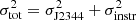 $ \sigma_{\rm tot}^2 = \sigma_{\rm J2344}^2 + \sigma_{\rm instr}^2 $