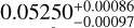 $0.05250_{ - 0.00097}^{ + 0.00086}$