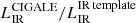 $ L_{\mathrm{IR}}^{\mathrm{CIGALE}} / L_{\mathrm{IR}}^{\mathrm{IR \, template}} $