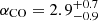 $ \alpha_{\mathrm{CO}} = 2.9^{+0.7}_{-0.9} $