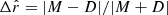 $ \Delta {\hat{r}} = |M - D|/|M+D| $