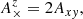$$ \begin{aligned} A^z_\times&= 2A_{x{ y}}, \end{aligned} $$