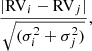$$ \begin{aligned} \frac{|\mathrm{RV}_{i}-\mathrm{RV}_{j}|}{\sqrt{(\sigma _{i}^{2}+\sigma _{j}^{2})}} ,\end{aligned} $$