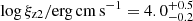 $ \log\xi_{\mathrm{z2}}/\mathrm{erg\,cm\,s}^{-1}=4.0^{+0.5}_{-0.2} $