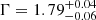 $ \Gamma=1.79^{+0.04}_{-0.06} $