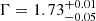 $ \Gamma=1.73^{+0.01}_{-0.05} $