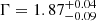 $ \Gamma=1.87^{+0.04}_{-0.09} $