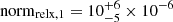 $ \mathrm{norm}_{\mathrm{relx,1}}=10^{+6}_{-5}\times10^{-6} $