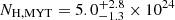 $ N_{\mathrm{H,MYT}}=5.0^{+2.8}_{-1.3}\times10^{24} $